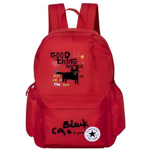 Converse Полиэстеровый рюкзак обычный унисекс красный, Cartoon Cat