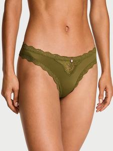 Трусики-Стринги с кружевной отделкой Dream Angels, lace trim green chameleon