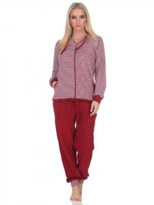 NORMANN Комплект домашней одежды из махровой ткани с длинными рукавами - 87779 в полоску