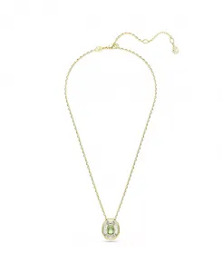 Ожерелье с подвеской Chroma Octagon Cut, покрытое зеленым золотом Swarovski, green