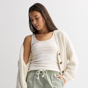 Детский риб-майка с круглым вырезом So, White Beigee Stripe