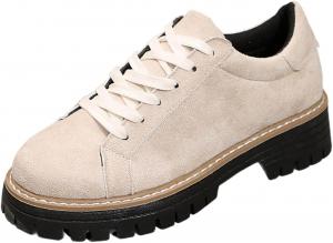 Оксфордские туфли для женщин с блестками, праздничные туфли на шнуровке, повседневные туфли на массивном каблуке, тканевые туфли с блестящей отделкой Generic, B01-Beige