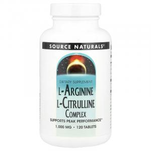 Source Naturals, Комплекс L-аргинина и L-цитруллина, 1000 мг, 120 таблеток