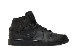 Кроссовки Air Jordan 1 Mid 'Black White', черный