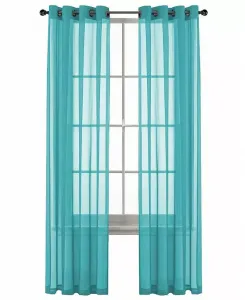 Простая однослойная штора на люверсах для дома, верхняя часть, ширина 52 дюйма, длина 63 дюйма, цвет "специя" Goodgram, turquoise