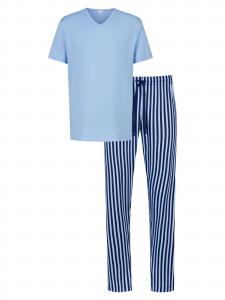 Mey Короткая пижама 'Graphic Stripes' в светло-голубом цвете