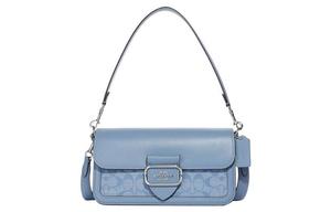 COACH Сумка через плечо из кожи Морган и текстиля женская светло-голубая