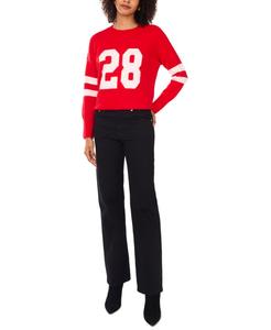 Женский свитер с круглым вырезом и длинными рукавами, номер "28" Vince Camuto, Bright Cherry