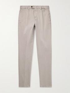 Узкие зауженные брюки из хлопчатобумажной саржи Venezia 1951 INCOTEX, бежевый