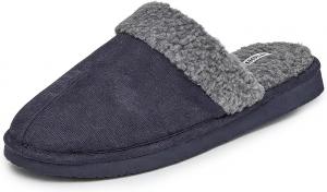 Мужские домашние тапочки BORN, искусственный замш, с подкладкой Fair Isle или Sherpa, подарок для него, черный