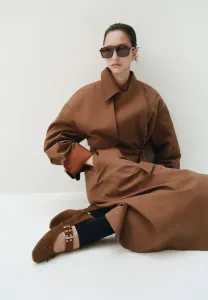 Балетки с ремешком на щиколотке Mango, Brown