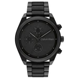 Calvin Klein Мужские часы на запястье с кварцевым механизмом, стальной браслет 44 мм, черный циферблат, водонепроницаемость 30 м