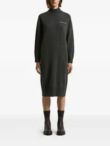 Платье из кашемира с отделкой на груди Peserico, серый