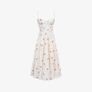 Платье миди House Of Cb Steffani из стрейч-хлопка с цветочным принтом, коричневый