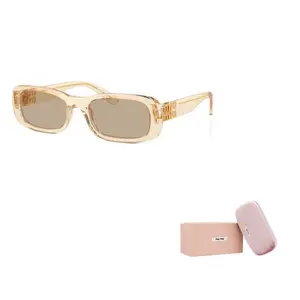 MIU MIU Прямоугольные солнцезащитные очки, Brown