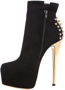 Женские ботильоны LISHAN на платформе с 6-дюймовым каблуком-стилетто, черные