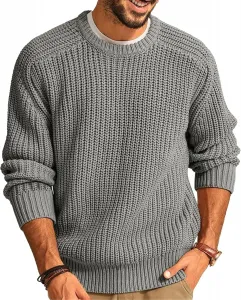 Мужской свитер с длинными рукавами и воротником-гольф