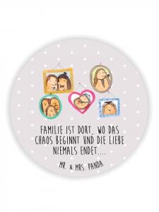 Mr. & Mrs. Panda Магнит на холодильник с изображением семейства ежей и надписью, пастельно-серый цвет