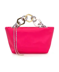 Атласная сумочка с ручкой цепочкой Gedebe, розовый