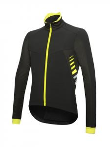 Велосипедная куртка Logo Alfa Padded Jkt в цвете черный-флуоресцентный желтый-рефлектор rh+