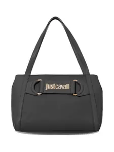 Сумка на плечо с верхними ручками и логотипом Just Cavalli, черный