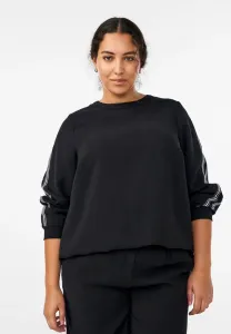 Блузка с яркими деталями и ден ärmeln Zizzi, Black W Stripes