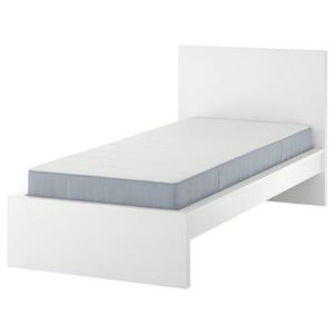 Каркас кровати с матрасом MALM IKEA, 90x200 см, цвет white/vesteröy extra firm