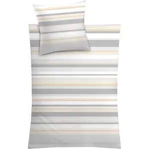Постельное белье Kleine Wolke «Пите» с современными полосками, цвет Macadamia