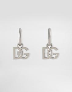 Серьги-кольца с подвесками в виде логотипа dg Dolce & Gabbana, серебряный