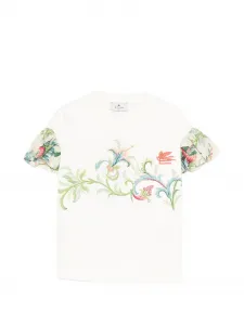 Футболка с цветочными рукавами Etro Kids, бежевый