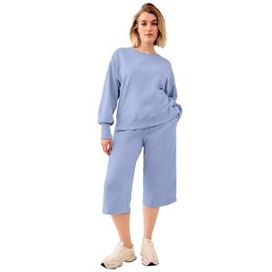 Плюс сайз широкие укороченные брюки из френч тери Ellos, Periwinkle Mist