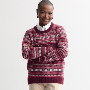 Уютный свитер для женщин Croft & Barrow, Berry Joy Fairisle