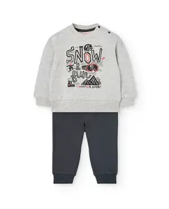 Детский комплект с толстовкой и спортивными штанами Boboli, серый