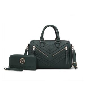 Женская сумка-портфель с кошельком из веганской кожи Mkf Collection Lara от Mia K — 2 шт. MKF Collection, цвет Olive