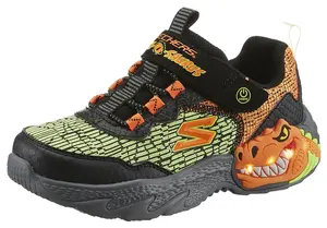 Детские кроссовки Skechers "DINO-LIGHTS-", с функцией мигания, повседневная обувь, полуботинки, туфли на шнуровке Skechers Kids, черный