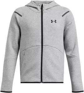 Флисовая толстовка с молнией во всю длину Under Armour для мальчиков UA Unstoppable, цвет Mod Gray Lt Htr/Black