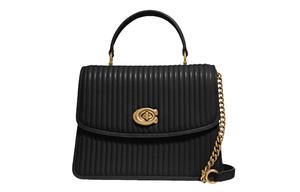 Паркер Кожаная Сумка Через Плечо На Ремне Маленькая Женская Черная COACH