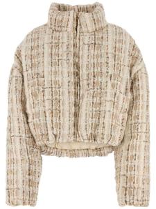 Khrisjoy твидовый жакет с вышивкой, нейтральный цвет