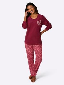 WITT WEIDEN Пижама с принтом темно-красного и пыльно-розового цвета