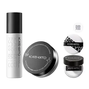 KATO рассыпчатая пудра, спрей-фиксатор макияжа набор для макияжа контроль жирного блеска без переноса коррекция тона кожи 100мл+6,5г/100мл+8г KATO-KATO