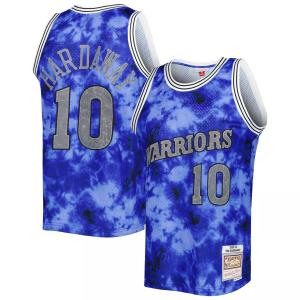 Мужская синяя футболка Mitchell & Ness Tim Hardaway Golden State Warriors 1990-91 Galaxy Swingman