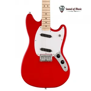 Squier Sonic Mustang, гриф из клена, белый пикгард - Торинский красный