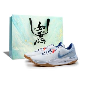 Nike Баскетбольные кроссовки Precision 6 с противоскользящим покрытием, износостойкие, низкие, мужские, небесно-голубые