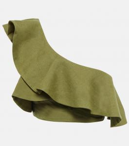 Льняной укороченный топ De Mar a Mar Johanna Ortiz, оливковый