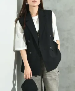 Жилет из гладкой ткани с перекрестными вставками Interplanet, цвет Black