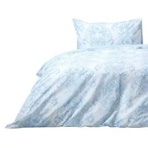 Комплект постельного белья HOMESCAPES Toile De Jouy 135x200 см, синий Homescapes