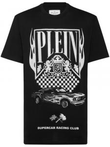 Philipp Plein футболка Strass Flame Racing, черный