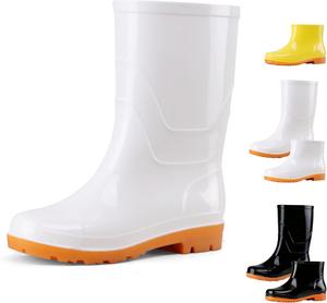 Generic Женские резиновые сапоги водонепроницаемые с широкой голенью, легкие, противоскользящие, для сада, ухода за газоном, желтые резиновые сапоги для охоты, садоводства и сельского хозяйства