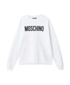 Белая толстовка базового дизайна с длинным рукавом Moschino, белый