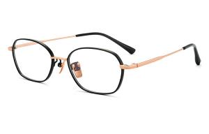 MUZU Титановая оправа для очков женская асимметричной формы, Black framed rose gold-C13